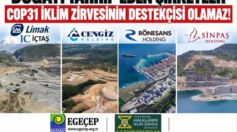 Doğayı Tahrip Eden Şirketler COP31 İklim Zirvesi’nin Destekçisi Olamaz!